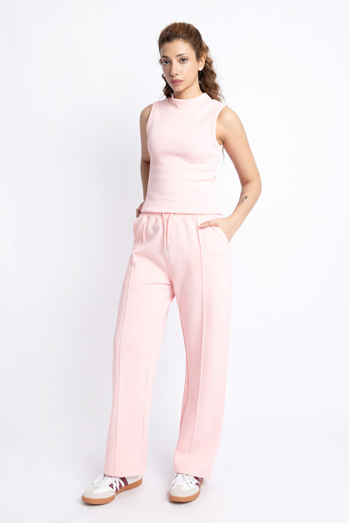 The Candy Pink Mock Neck Tank Top